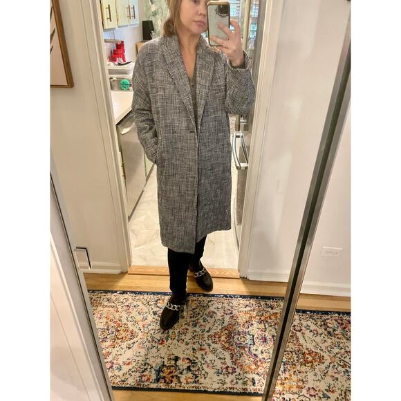 Veronica Beard Fiona Plaid Trench Dickey Blazer Coat Tweed Oversized Long sz XS - Picture 12 of 16